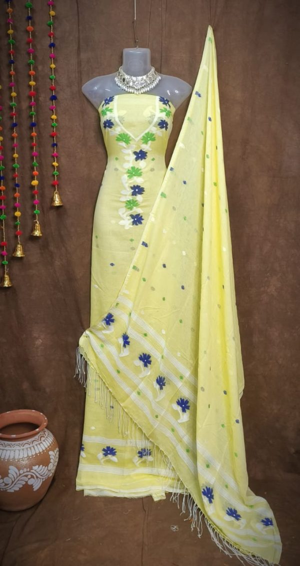 Light Yellow Indian Handwork Block Print Salwar Suit Set